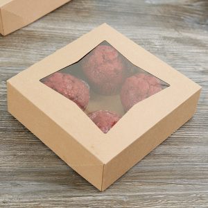 8″ x  8″ x 2 1/2″ Brown Pie Box w/window Each