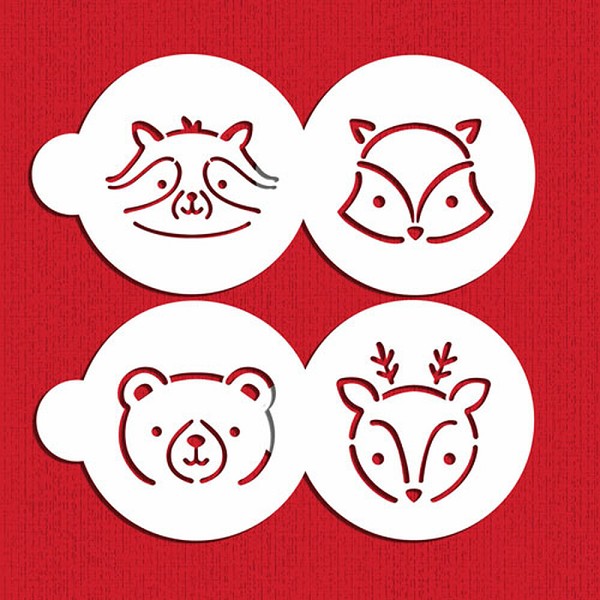 Large Baby Woodland Animals Cookie Stencil Set