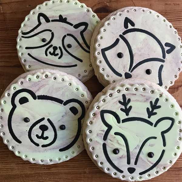 Large Baby Woodland Animals Cookie Stencil Set - Image 2