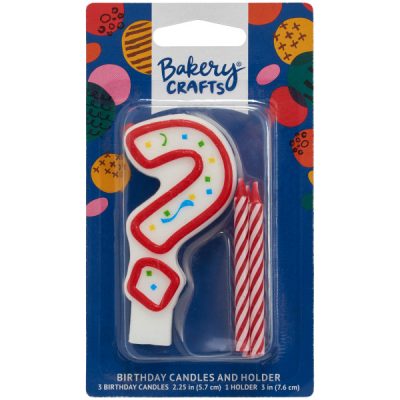 Question Mark ? Party Red Candle 3" Each