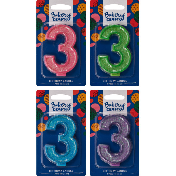 #3 Glitter Candles Each
