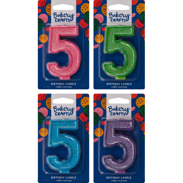 #5 Glitter Candles Each