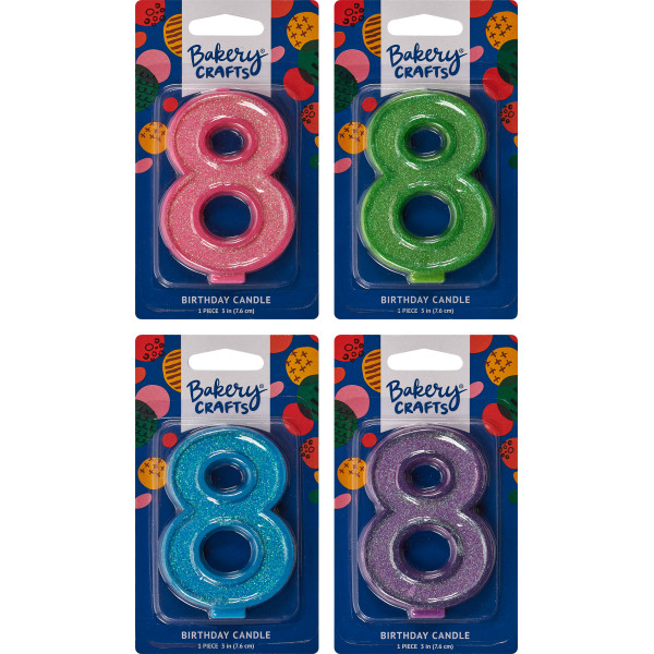 #8 Glitter Candles Each