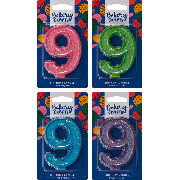 #9 Glitter Candles Each