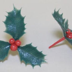 Holly Leaf With Berry 2″ 12 Count