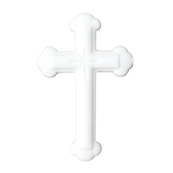 Ornate White Cross Dec-On Each