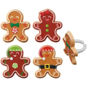 Gingerbread Friends Cupcake Rings 12 count