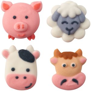 Barnyard Animals Royal Icing Decorations 8 count