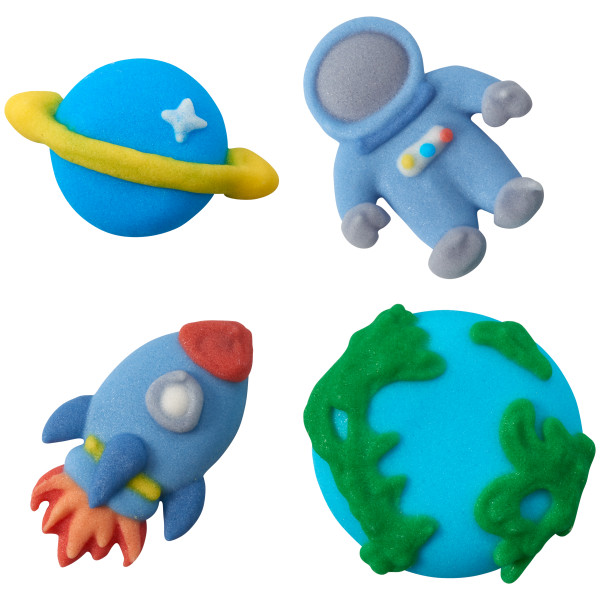 Space Royal Icing Decorations 8 count