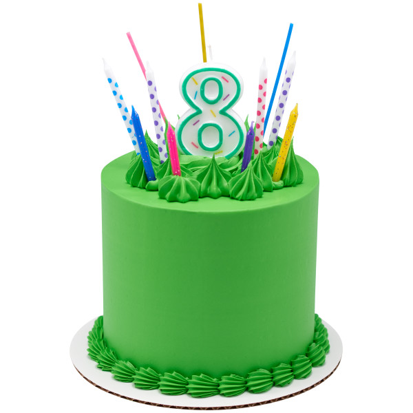 #8 Sprinkle Number Candle 3" Each - Image 2