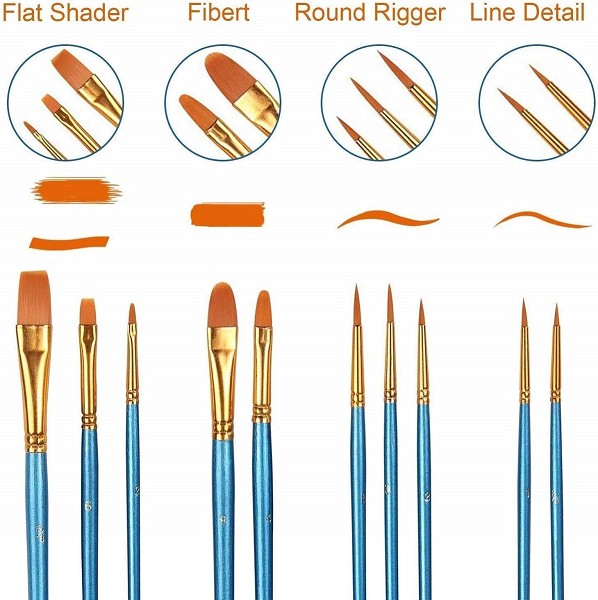 Paint Brushes assorted 10 count - Image 3
