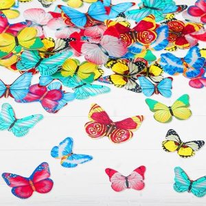 Edible Wafer Bright Butterfly Toppers 12 count