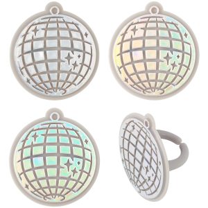 Disco Ball Cupcake Rings 12 count