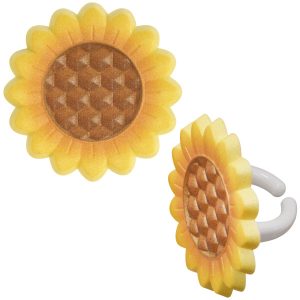 Sunflower Cupcake Rings 12 count