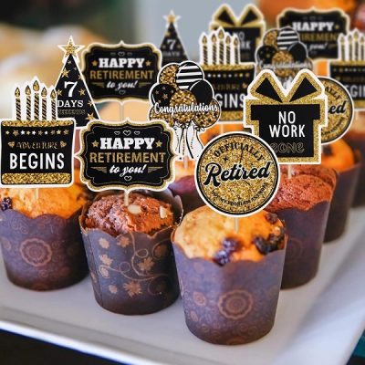 Happy Retirement Cupcake Toppers 12 count
