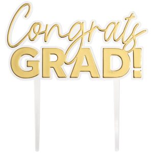Congrats Grad Vertical Gold Layon Each