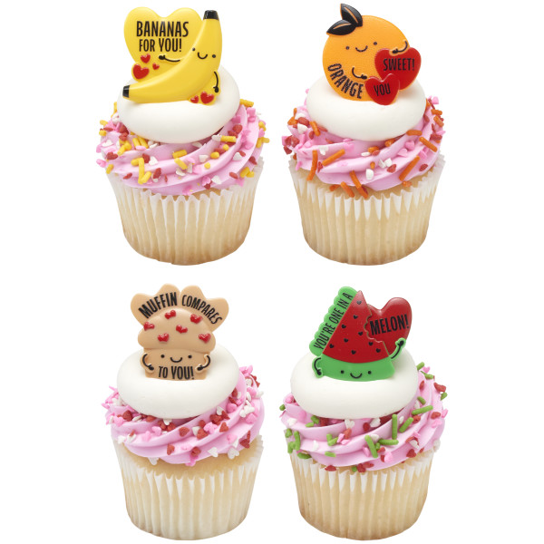 Punny Valentine Cupcake Rings 12 count - Image 2