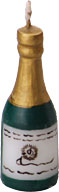 Champagne Novelty Candles Set 6 Candles per set