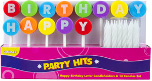 Happy Birthday Letter Candleholder Set