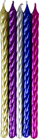 Metallic Party Candles Set 5 Candles per set