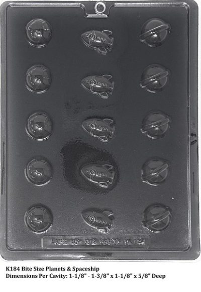 Bite Size Planets & Spaceship Candy Mold 15 cavity Each