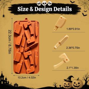 Halloween Mini Axe Knife Silicone Mold 12 Cavities Each