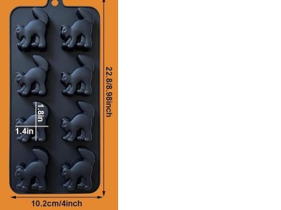 Halloween Cat Silicone Mold 8 Cavities Each