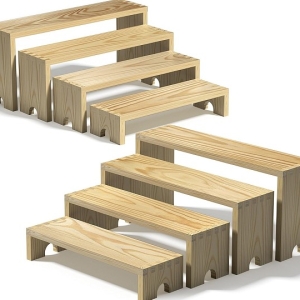 Wooden Tiered Risers Display Stands ,Stackable Wood Cupcake Display Stand,Farmhouse Decor Wood Dessert Table Display Set,Vendor Booth Display Items,Food Display Risers for Party 2 Sets