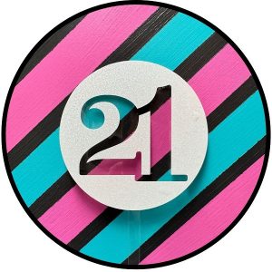 Block 21 White Glitter Acrylic Cake Topper each