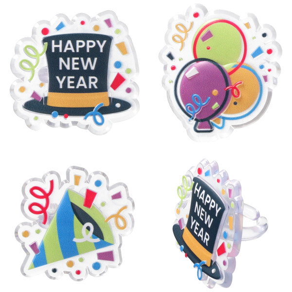 Happy New Year Confetti Cupcakes Rings 12 count - Image 2