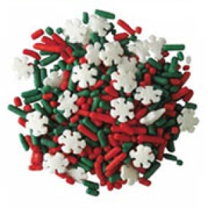 Noel Mix Red & Green Sprinkle & Snowflakes 5 oz