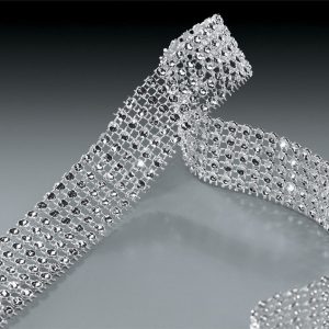 Silver Diamante Trim Lg 1″ x 5 yards