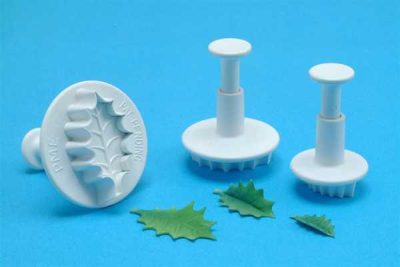 Holly Veined Leaf Plunger 7/8" - 2" 3 count
