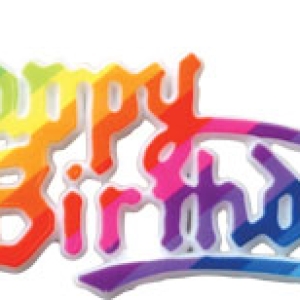 Happy Birthday Rainbow Plaque 3 3/4″ Each