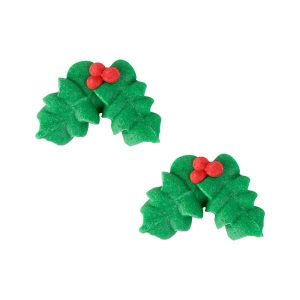 Holly Leaves Royal Icing 6 count