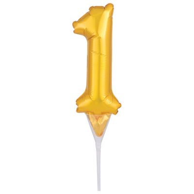 Self Inflatable Gold Numeral 1 DecoPics Each