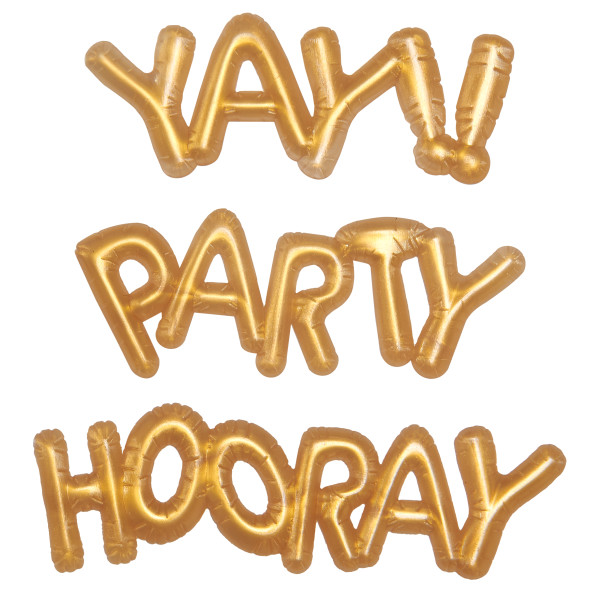 Gold Balloon Words Mini Layon 12 count - Image 2
