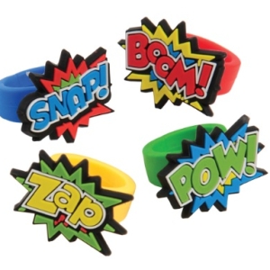 Superhero Rubber Assorted Rings 12 count