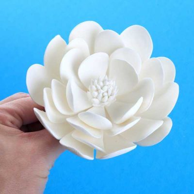 Dahlia XL White Gum Paste 5" Each