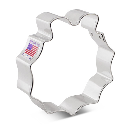Small Christmas Wreath Cookie Cutter 3.25"x3.08" Each