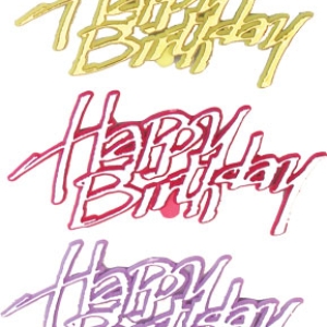 Happy Birthday Snappy Sript Layon 4 1/4″  Assorted color Each