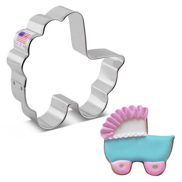 Baby Carriage Cookie Cutter 3 1/2" x 3 3/8" each