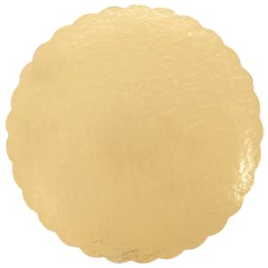 12″ High Gloss Gold Scalloped Circles Each