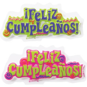 Feliz Cumpleanos Plac 5″ x 2″ Each