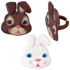 Cute Bunny Faces Rings 12 count