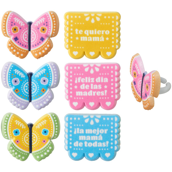 Le Mejor Mama de Todas Cupcake Rings 12 count