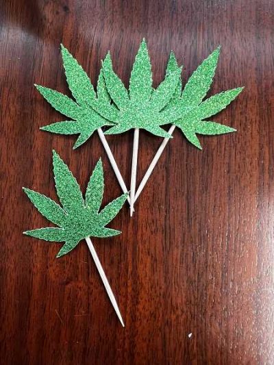 Pot Leaf (Marijuana) Cupcake Picks 12 count