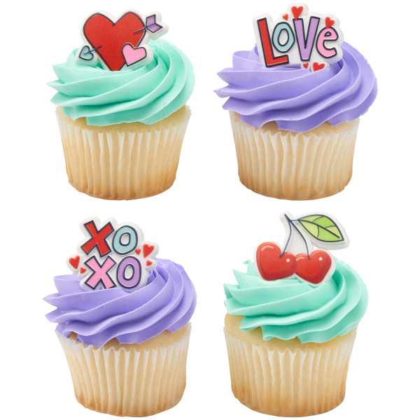 Rainbow Love Cupcake Rings 12 count - Image 3