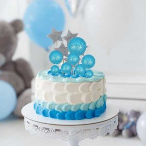 Light Blue Mini Balloon Cake Topper Glitter Foam Ball Cake Picks Decorations 10 CT