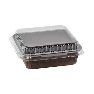 Ecose Square Baking Mold w/ Clear Lid 4″ x 4″ x 1 1/4″ 6 count